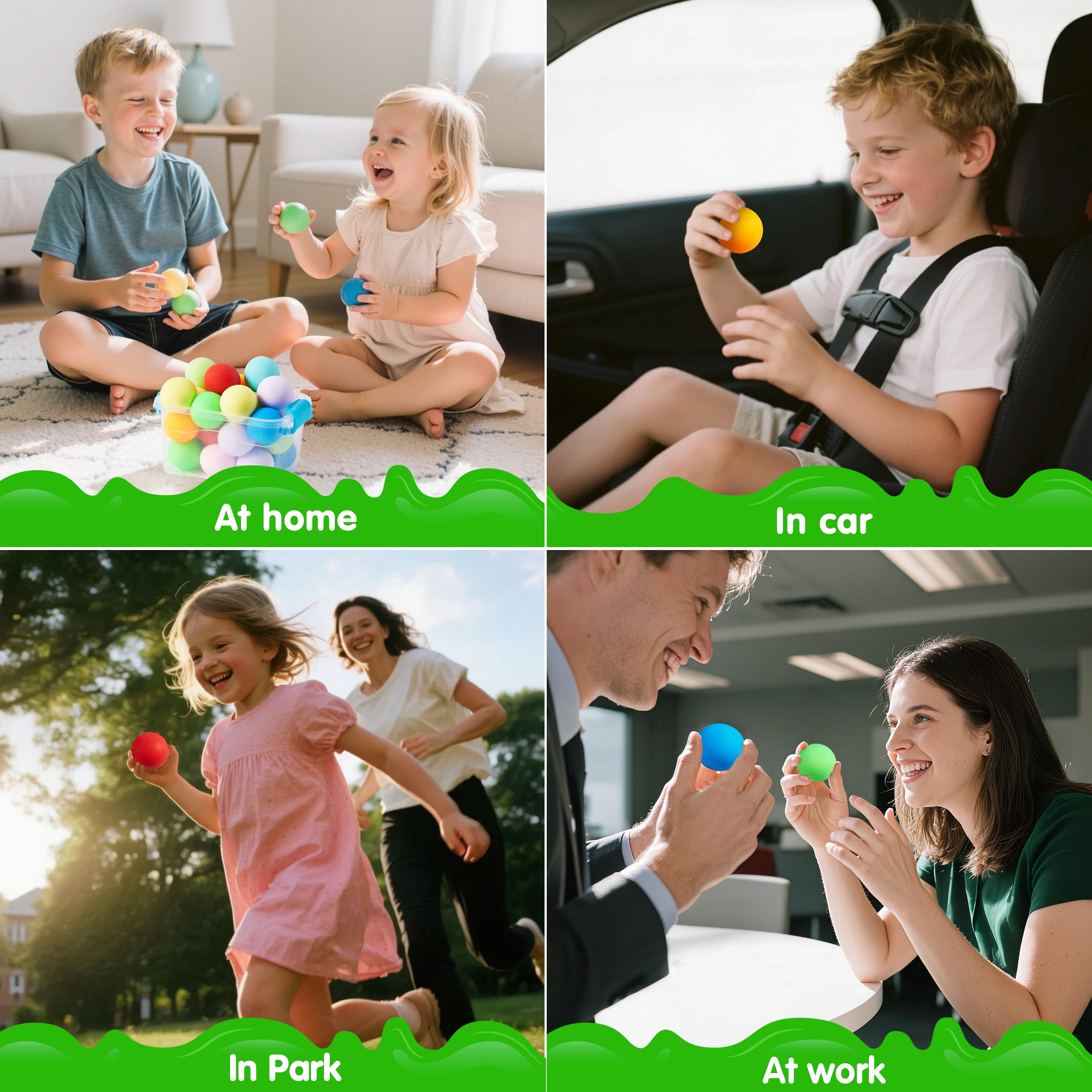 Joyfy 9 Pack Slow Rising Stress Balls Mini Sensory Fidget Toys for Adults & Kids, 1.57" Colorful Squeeze Balls for Stress Relief, Party Favors, Classroom Prizes & Office Relaxation