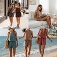 thumbnail image 4 of Cueply 2 Piece Lounge Sets for Women Summer Outfits V Neck Tank Top Matching Shorts Sets with Pockets, 4 of 9
