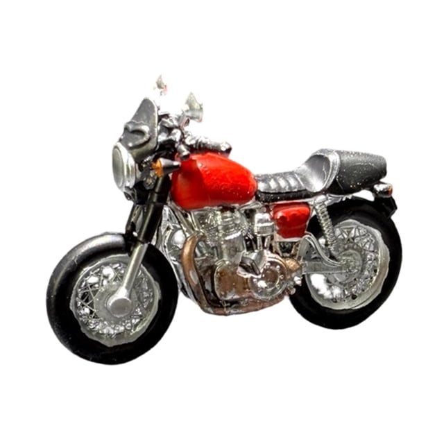 arctrm 1/64 Motorcycle Model Mini Motorbike Model Realistic Diorama Scenery Ornament, Simulation Street Bike Toy for Building Layout