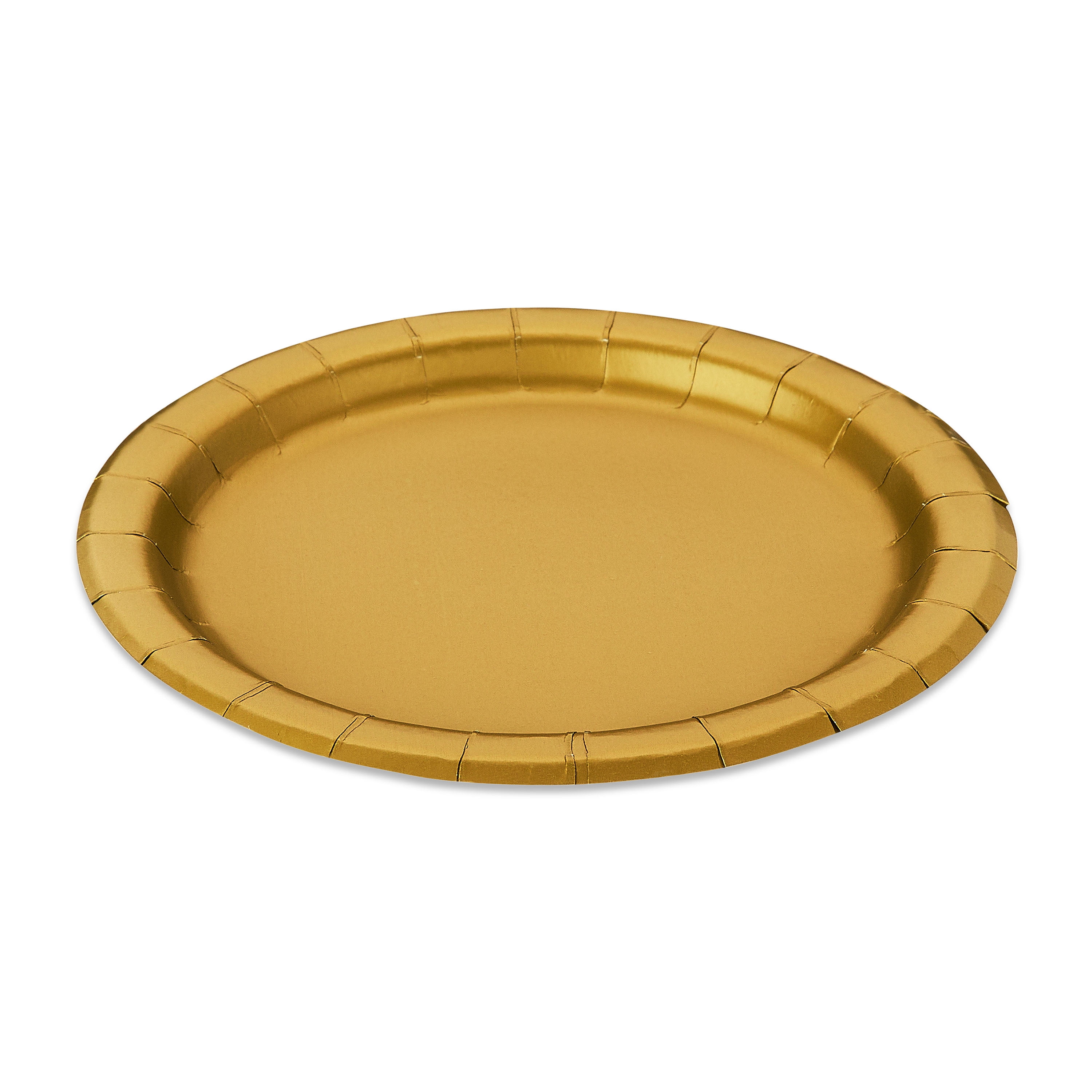 (6 pack) Disposable Paper Plates, 7", Gold, 24 Count, by Way To Celebrate