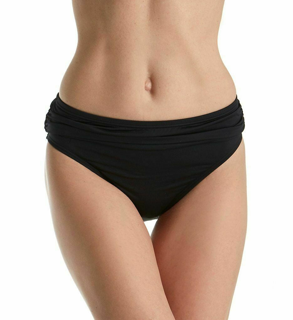 Womens Medium Shirred Swim Bikini Bottom M