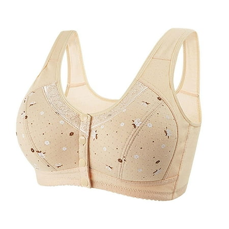 Weikingp Bras for Women  High Support Bras for Women Adjustable Strap Full Coverage Up Bras Comfortable No Underwire Wireless Bras Womens Underwear Plus Size Lingerie Clearance Yellow 46