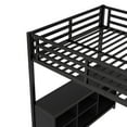thumbnail image 4 of Bellemave Metal Loft Bed with L-shaped Desk and Storage, Full Size Loft Bed Frame with Open Wardrobe and Shelves, Space-saving Loft Bed for Teens Adults (Full, Black), 4 of 10