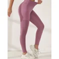 thumbnail image 4 of Women's Side Mesh High Waist Yoga Pants With Pockets Leggings for Women Tummy Control Workout Ankle Length Pants Casual Style, 4 of 10