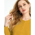 thumbnail image 6 of SSLR Oversized T-Shirts for Women Long Sleeve Crop Tops Henry Neck Waffle Ribbed Top, 6 of 8