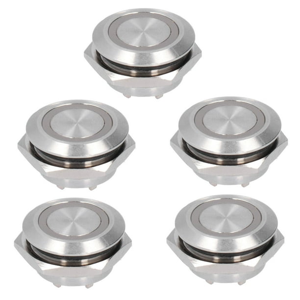 Botones indicadores, 5 piezas Botón pulsador momentáneo Interruptor táctil momentáneo Botón pulsador Interruptor de funcionamiento suave