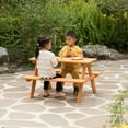 thumbnail image 3 of Wooden Kids Outdoor Picnic Table for Garden and Backyard, Stained, 3 of 8