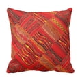 thumbnail image 1 of BSDHOME Taie d'Oreiller Ethnique Noire Primitive en Rouge 16x16 Pouces, 1 of 1