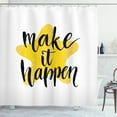 thumbnail image 1 of Ambesonne Wording Shower Curtain, Make It Happen, 69"Wx75"L, Yellow Black, 1 of 3