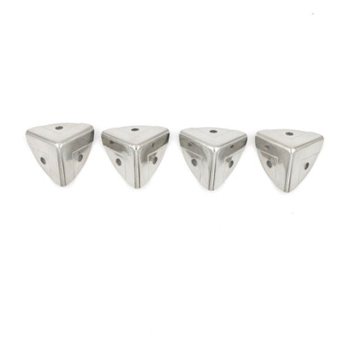 8x Metal Corner Angle Brace Protectors Wooden Trunk Box Chest Flightcase Silver 