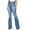 Blue, variant on Olyvenn Sales Women's Plus Size Casual Denim Pants Stretchy Bell Bottoms Jeans Solid Color Lightweight High Waist Gifts for Trendy Girls Love Black 4