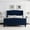 blue, variant on Bed Frame with 4 Storage Drawers & Charging Station, Upholstered Platform Bed with Wingback Storage Headboard, No Box Spring Needed