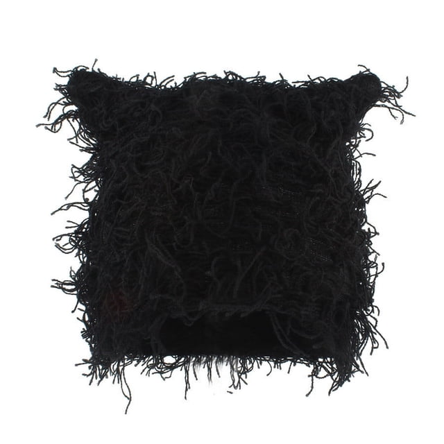 Sombreros de punto teñidos con lazo para hombres y mujeres, unisex, con orejas al vapor, con forma de pan, térmicos, para dama.