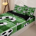 thumbnail image 3 of Homewish Boys Personalized Gifts Zipper Twin Comforter Sets with Fitted Sheet and 2 Pillowcases,Football Pattern Alphabet C Zipper Bedding Set For Kids,Black Reversible,4-Piece, 3 of 7
