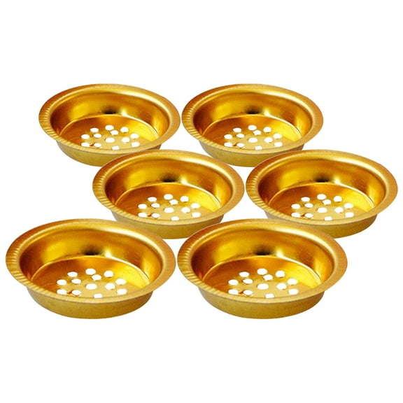 LITINKIMI Incense Burner Tray Golden 6Pcs 2.0x2.0x0.6in