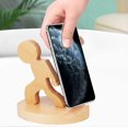 thumbnail image 3 of Wooden Mobile Phone Holder, Mobile Phone Charging Stand Tablet stand, Creative Kung Fu Children, 3 of 5