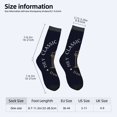 thumbnail image 4 of Unisex Trendy Socks - 2 Pairs Navy Blue with Gold Architectural Design & ' MC ' - Stylish Mixed Color Socks for All Seasons, 4 of 5