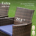 thumbnail image 2 of MF Studio 9-Piece Wicker Outdoor Patio Dining Set with Navy Blue Cushions, Rattan Outdoor Chairs and 83” Patio Table with Umbrella Hole for 8 People, Black & Brown, 2 of 11