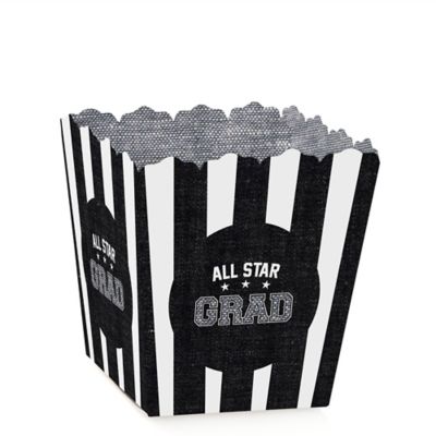 Personalized Graduation Popcorn Favor Treat Boxes Set of 12 All Star Grad