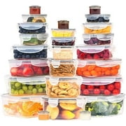 ROCKBERRY 50 Pcs Food Storage Container with Lids Airtight & Leakproof, plastic containers (20 Stackable Boxes-20 Lids)