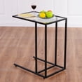 thumbnail image 3 of Patiojoy Plateau à Café Table d'Appoint Table d'Extrémité Meuble Télé pour les Genoux Collation Thé Jouet avec Dessus en Verre Transparent, 3 of 9