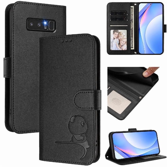 Phone Case for Samsung Galaxy Note 8 Flip Folio Rfid Blocking Pu Leather Card Slots Holder Kickstand Magnetic