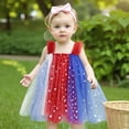 thumbnail image 4 of BemeyourBBs Toddler Baby Girl 4th of July Dress Outfit Baby Girl Patriot Independence Day Summer Clothes Sleeveless Star Red White Blue Layered Tutu Tulle Dress Little Girls Cake Smash Party Clothes, 4 of 10