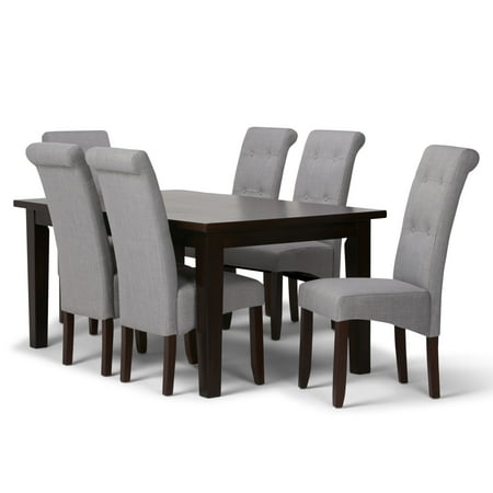 Looking For Dining Room Table And Chairs Brooklyn + Max City Contemporary 7 Pc Dining Set with 6 Upholstered Dining Chairs in Dove Grey Linen Look Fabric and 66 inch Wide Table ()