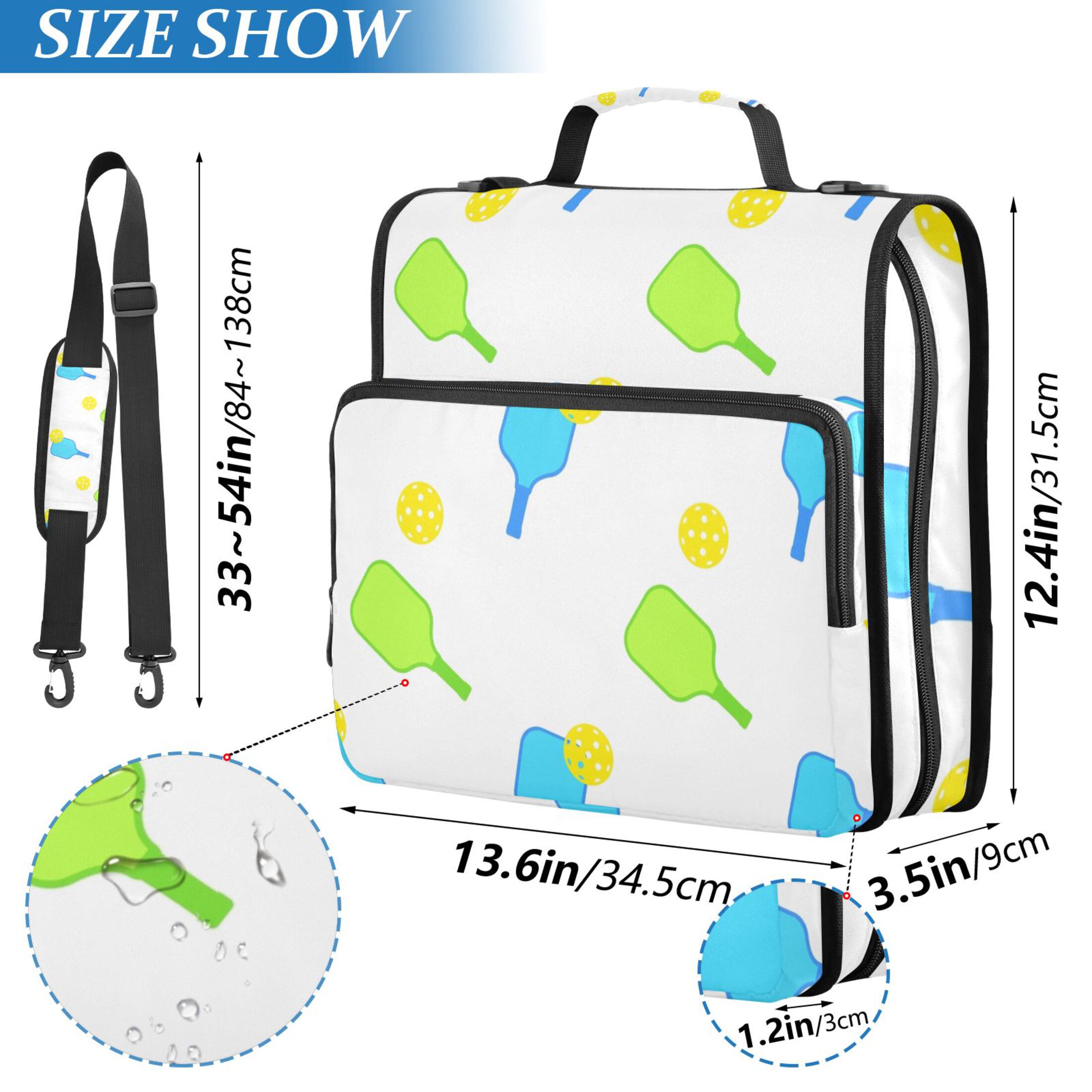 ALAZA Zipper Binder Pickle Balls 3 Ring Trapper Keeper File Folder Organizer Bag