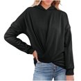 thumbnail image 1 of ICHUANYI Clearance Women Long Sleeves Casual Shirts Solid Color Round Neck Hooded Sweatshirt Tops ICHUANYI "ICHUANYI", 1 of 6
