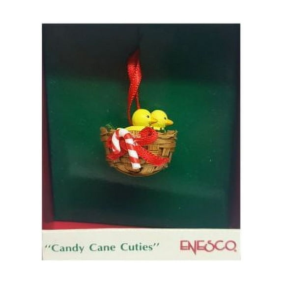 Vintage 1989 Enesco Small Wonders Miniature Ornament - Candy Cane Cuties