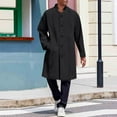 thumbnail image 4 of successthop Trench Coat Men Oversized British Style Long Sleeve Overcoat with Pockets Knee Length Button Down Solid Outwear, 4 of 9
