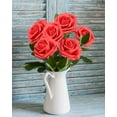 thumbnail image 5 of 25 PCS Red Artificial Flowers Real Looking Faux Foam Fake Roses with Stems for Wedding Decoration Bridal Shower Centerpieces Arrangements Party Tables Decor, 5 of 6