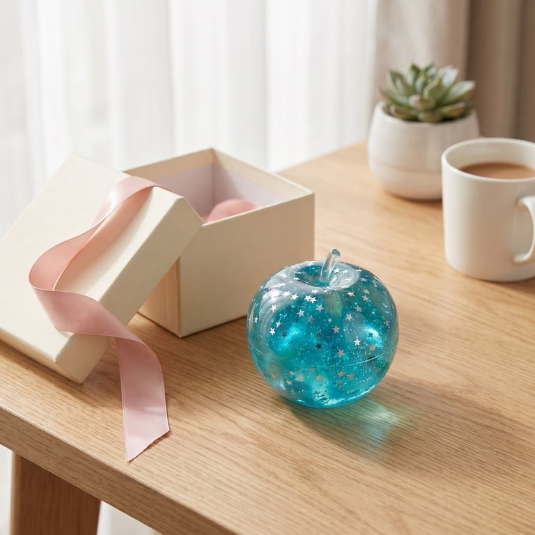 JINDANCL Squishies Pomme, 6cm Squishy Anti-Stress Pomme Rose, Écrasante Anti -Stress en Gel pour Adultes, Squishies Transparent, Soulagement du Stress, Fidget Toy pour Bureau École