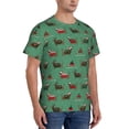 thumbnail image 2 of Vsdgher Christmas Dachshund Print Men's Dry Fit Mesh Athletic Shirts Moisture Wicking Tennis T-Shirt Tops, 2 of 9
