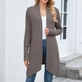 thumbnail image 2 of jtjvou Women's Fall Winter 2025 Long Sleeve Open Front Casual Lightweight Soft Knit Cardigan Sweater OuterwearBrown L, 2 of 7