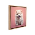 thumbnail image 4 of Stupell Industries Fluffy Puppy on Pink Animals & Insects Painting Brown Floater Framed Canvas Art Print Wall Art, 18 x 18, 4 of 10