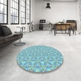 thumbnail image 4 of Ahgly Company Machine Washable Indoor Round Transitional Deep-Sea Green Area Rugs, 4' Round, 4 of 7