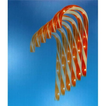 Lighted Twinkling Outdoor Candy Cane Christmas Pathway Markers, Set of 6