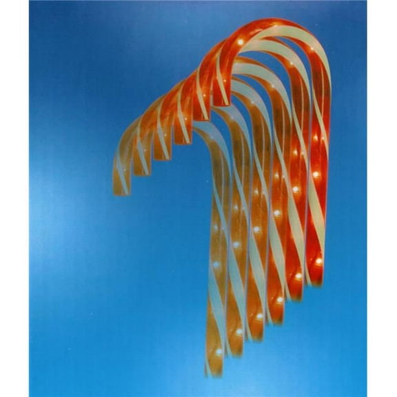 Lighted Twinkling Outdoor Candy Cane Christmas Pathway Markers, Set of 6