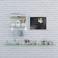 thumbnail image 6 of 15.7-inch Wall-Mounted Floating Glass Bathroom Shelf with Towel Holder - Silver, 6 of 9