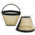 thumbnail image 1 of 2 pcs reusable coffee filter permanent filter with stainless steel mesh filter size 4 for 8-12 cups of coffee plastic black, 1 of 4