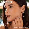 thumbnail image 5 of VEEDOFA 14K Gold Plated CZ Hoop Earrings for Women, Lightweight 20/30/40mm Hoops, 5 of 7