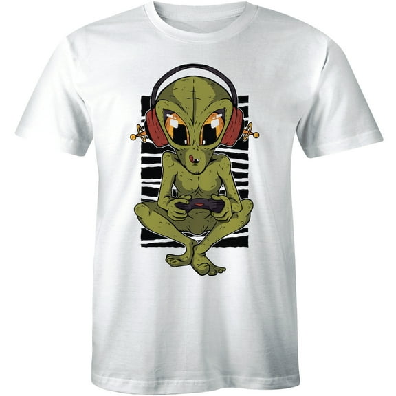 Alien DJ Music Funny Cute Music UFO Area 51 Crew Neck For Men Gift T-Shirt
