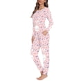 thumbnail image 2 of Renewold Soft Pajamas Tops and Pants Matching Set of 2 Heart Rabbit Crew Neck Sleepwear Easter Egg Women Nightwear Size 5XL Casual Outdoor Walking Outfits Loungewear, 2 of 4