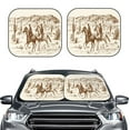 thumbnail image 2 of Kll Western Desert Cowboys1 Windshield Sun Shade 2-Piece Foldable Car Front Window Sunshade For Most Sedans Suv Truck- Large, 2 of 7