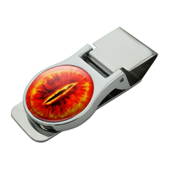Lord of the Rings Eye of Sauron Satin Chrome Plated Metal Money Clip