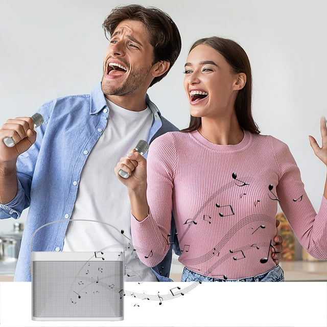 Altavoz Bluetooth, Karaoke de audio Bluetooth con micrófono inalámbrico Bluetooth, altavoz Bluetooth portátil, micrófono, altavoz, micrófono, compatible con USB, entrada auxiliar. Altavoces Bluetooth.