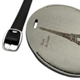 thumbnail image 2 of Paris, Je t'aime I Love You Eiffel Tower City Map Round Leather Luggage Card Suitcase Carry-On ID Tag, 2 of 8