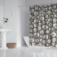 thumbnail image 2 of Black Daisy Flower Checkered Pattern Shower Curtain 72"x84" ,Bathroom Decorative Shower Curtains Set with 12 Hooks,Modern Waterproof Washable Shower Curtain, 2 of 6